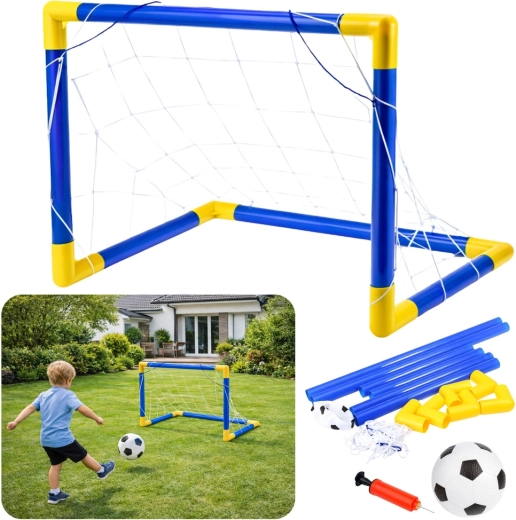 Poartă de fotbal pentru copii cu plasă, minge și pompă 62 × 40 cm