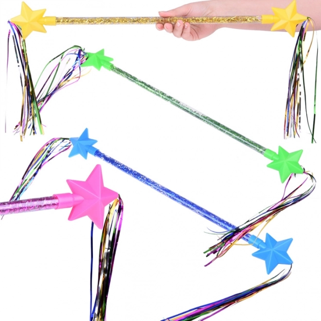 Baghetă magică cu stick gimnastic și panglici