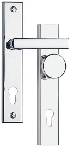 Feronerie de securitate 802, interax 90 mm, crom satinat / TiN satinat, inox