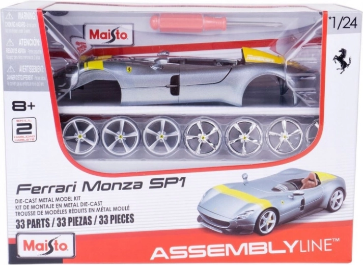 Maisto Ferrari Monza SP1 argintiu, kit de construcție auto 1:24