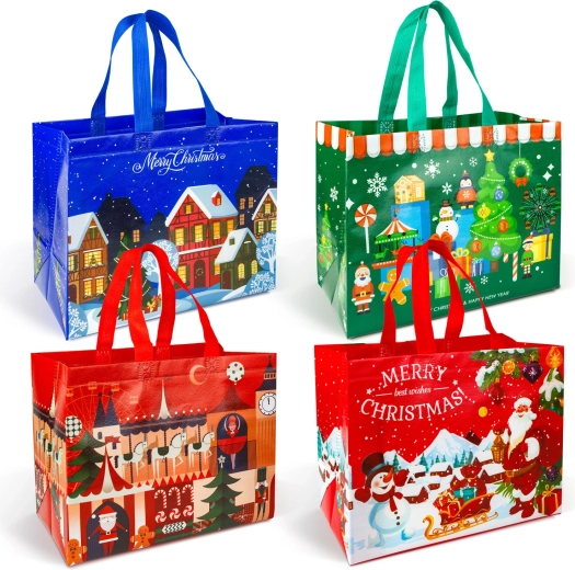 Saco cadou de Crăciun din material nețesut 31 × 25 × 17 cm - 1 bucată