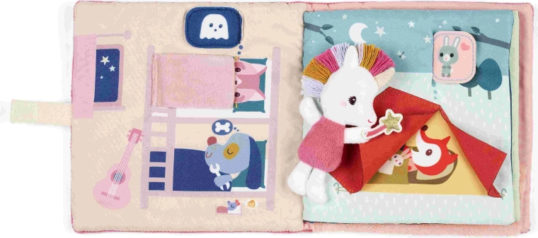 Lilliputiens carte din material textil „Prinzătorul de vise” cu unicornul Lena