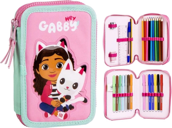 Penar echipat cu 3 compartimente Gabby’s dollhouse - 1 bucată