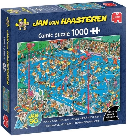Puzzle Jumbo Jan van Haasteren Campionatul de hochei 1000 de piese