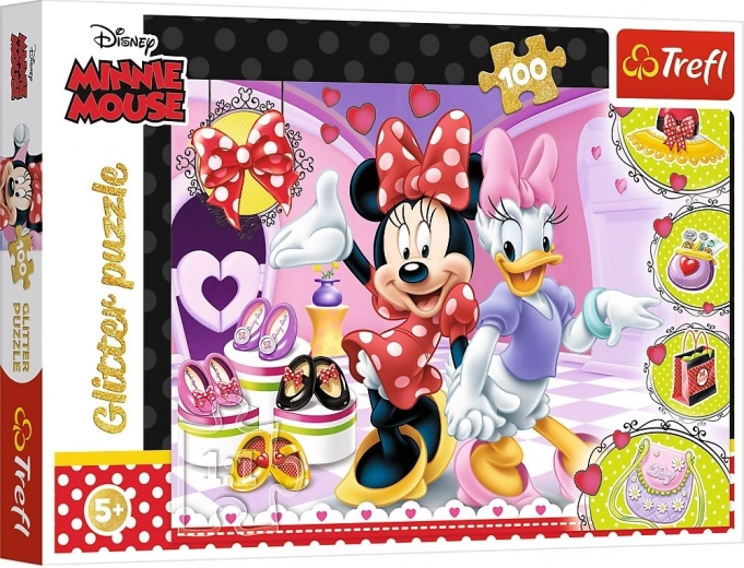 Puzzle 100 piese Minnie și Sclipici