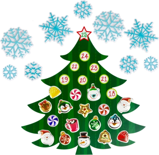 Calendar advent de perete autoadeziv cu tematică de Crăciun