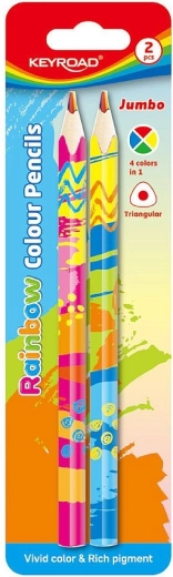Creioane colorate KEYROAD Magic jumbo triunghiulare, 2 buc.