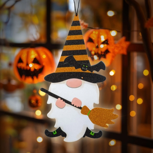 Decorațiune suspendată de Halloween cu spiriduș din spumă, 44 × 26 cm
