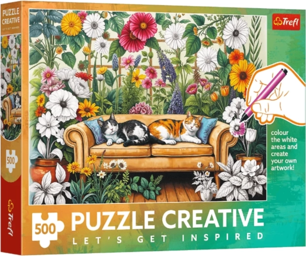 Puzzle 500 piese – Oranjeria cu pisici TREFL