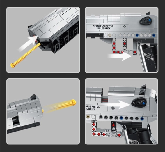 Set de construcție pistol din cărămizi, 360 piese