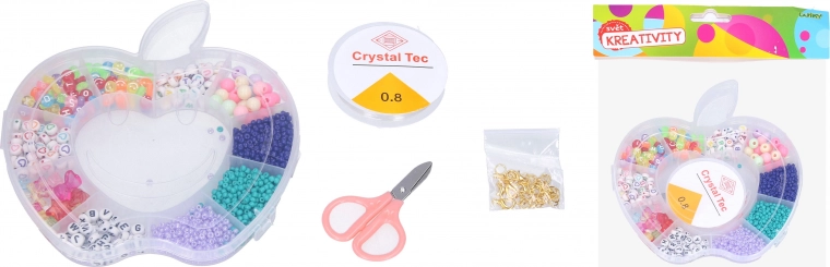 Set de mărgele cu șnur și foarfece Jablko