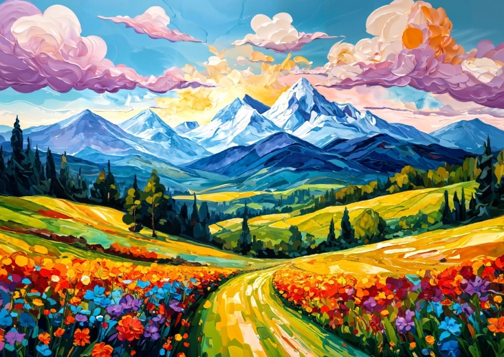 Puzzle Enjoy valea florilor 1000 piese