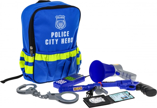 Echipament pentru micul polițist în rucsăcel - set de poliție