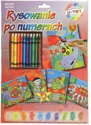 Carte de colorat clasică – colorat după numere cu creioane cerate - 1 bucată