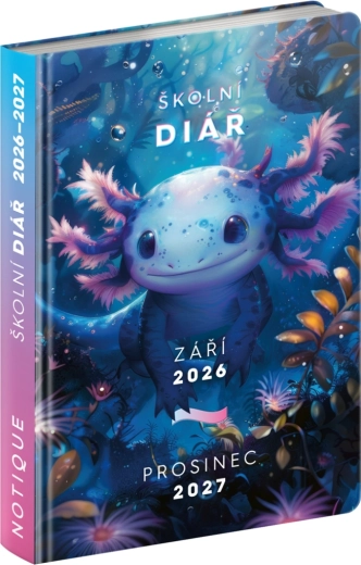 Agenda școlară Axolotl septembrie 2026 – decembrie 2027, 9,8 × 14,5 cm