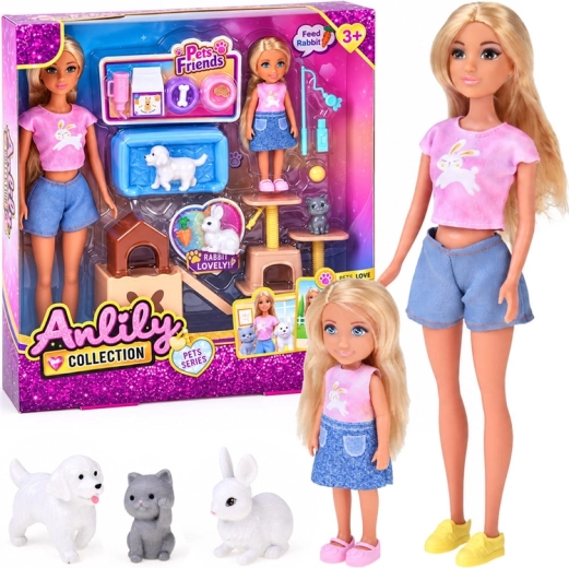 Set de păpuși Anlily cu animăluțe și accesorii