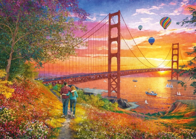 Puzzle Plimbare la podul Golden Gate 2000 piese