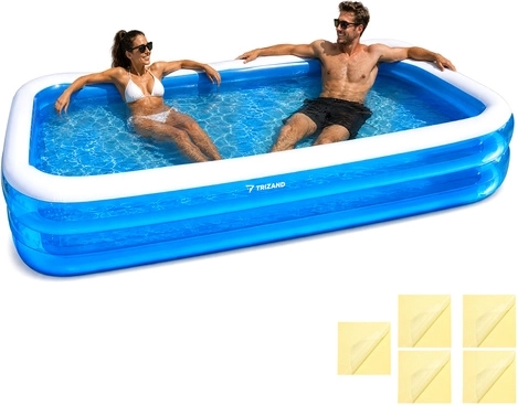 Piscină gonflabilă de familie pentru copii Trizand 262 × 175 × 50 cm