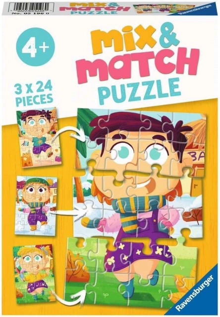 Ravensburger puzzle Mix & Match: rochii colorate 3×24 piese