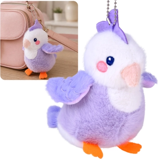 Păsărică de pluș Liliová Lilka cu piuitor, breloc 13 cm - 1 bucată