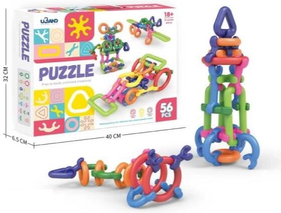 Set de construcție – cuburi (56 de piese)