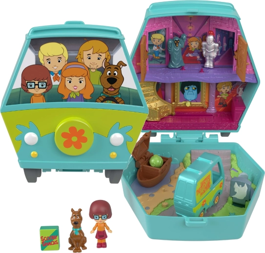 Set de joacă compact Polly Pocket SCOOBY-DOO cu figurine și accesorii