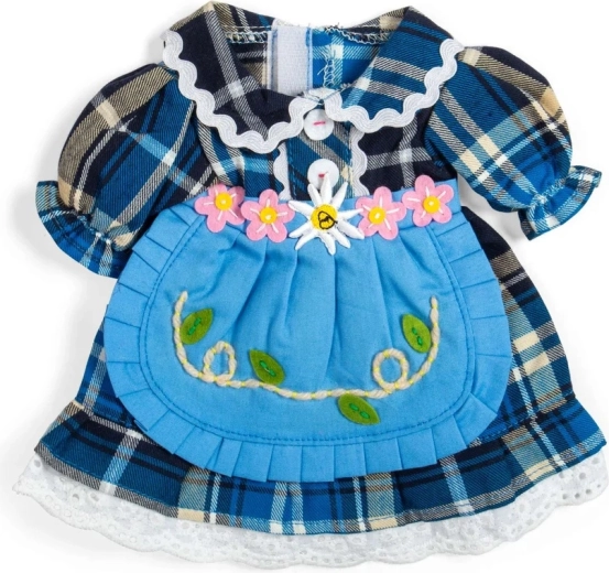 Bigjigs Toys rochie albastră în carouri pentru păpușă 34 cm
