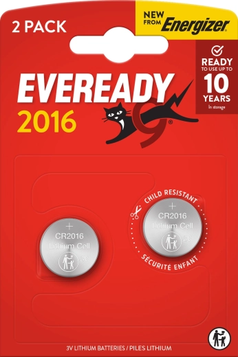 Baterie cu litiu tip pastilă CR2016 3 V – set 2 bucăți ENERGIZER