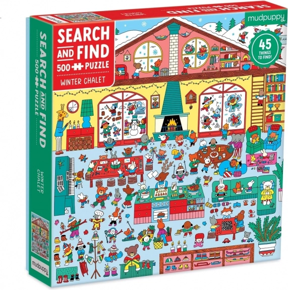 Puzzle Mudpuppy Cabana de Iarnă 500 Piese