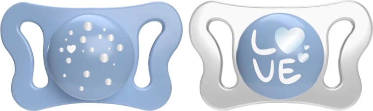 Suzetă din silicon Chicco Physioforma Micro 0–2 luni pentru băieți, 2 buc