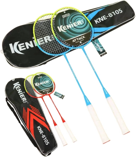 Set de badminton Kenier cu husă, 2 rachete și 5 fluturași