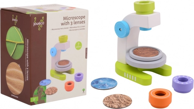 Microscop din lemn cu trei lentile Jouéco®