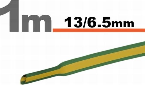 Tub termocontractabil galben-verde 13 / 6,5 mm