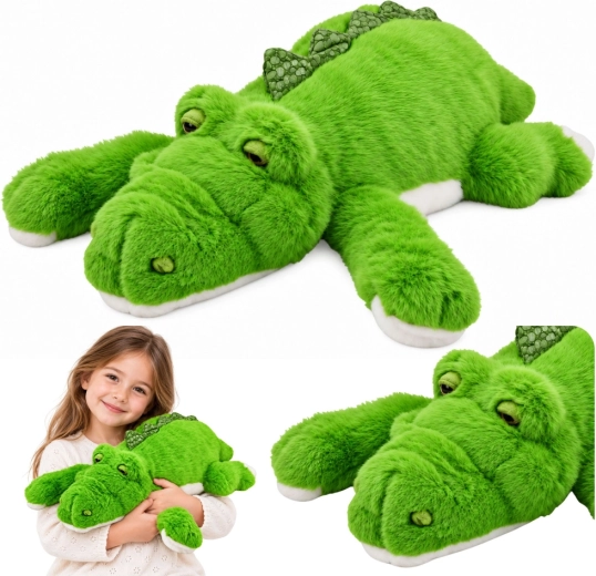 Crocodil de pluș verde cu lăbuțe umplute cu bile, 45 cm