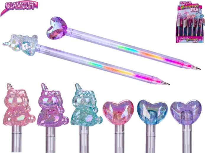 Glamour pix multicolor cu motive inimă și inorog