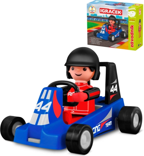 Efko Igráček pilot de curse cu motokart albastru