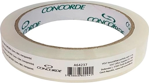 Bandă adezivă CONCORDE 15 mm × 66 m, transparentă