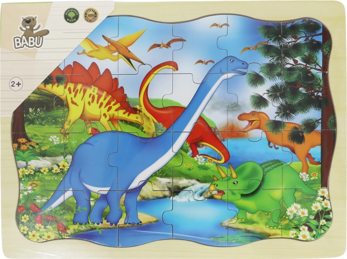 Puzzle din lemn Babu dinozauri 24 piese