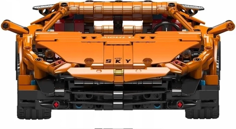 Kit de construcție Mould King pentru mașină sport portocalie cu telecomandă, 1620 de piese