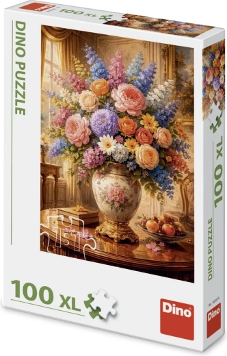 Puzzle Dino natură statică cu flori XL 100 piese