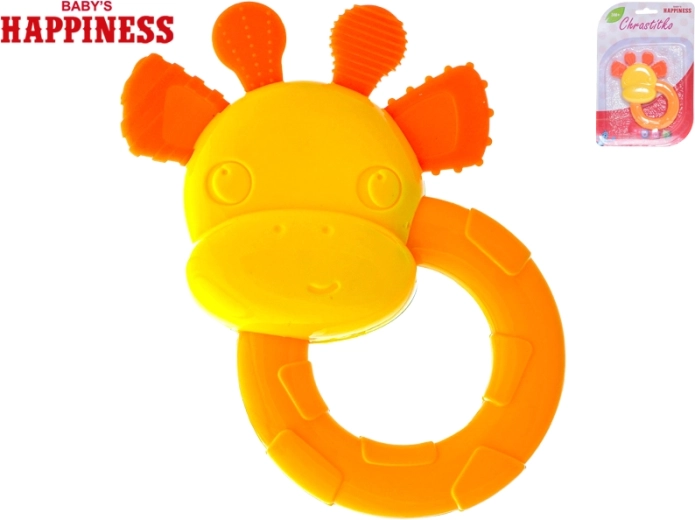 Zornăitoare și jucărie de dentiție girafă 12 cm