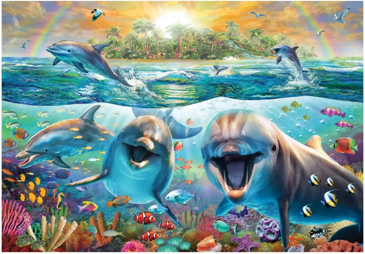 Puzzle Delfini Zâmbitori XL 260 piese