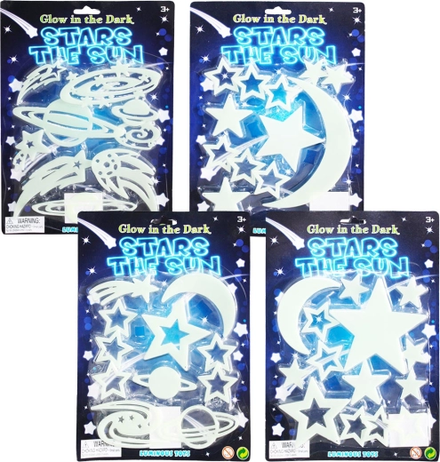 Decorațiuni autoadezive luminoase cer nocturn – stele, 4 tipuri