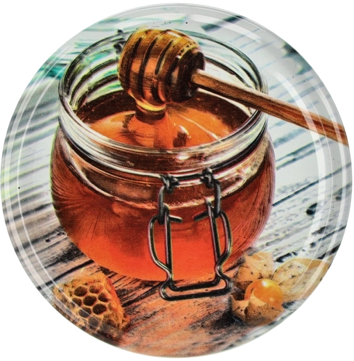 Set de capace metalice pentru miere 82 mm, 6 zimți, 10 buc