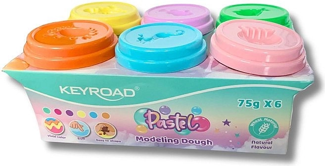 Pastă de modelat Keyroad, 6 culori pastel, 450 g