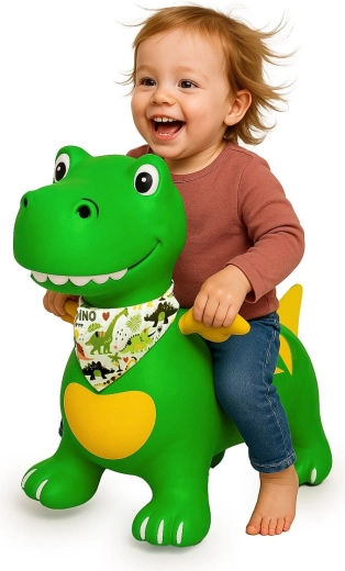 Dinozaur săritor cu aripi HoppyDoo, verde, cu pompă
