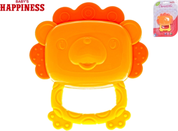 Zornăitoare și inel de dentiție leu pentru bebeluși 9 cm