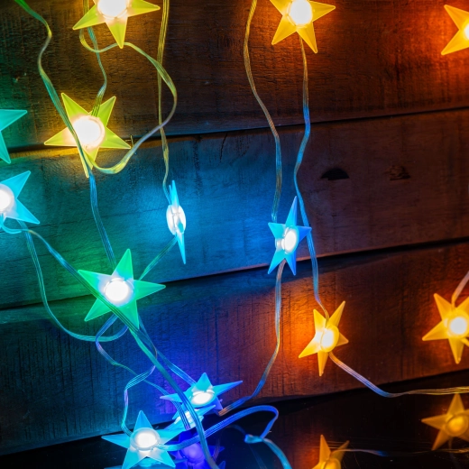 Șir luminos LED RGB inteligent cu stele, USB, 5 m, Bluetooth