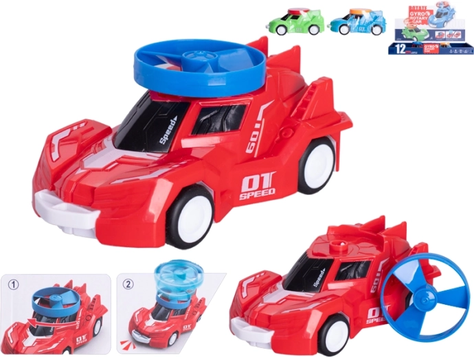 Mașinuță sport pe bază de inerție cu spinner, 14 cm