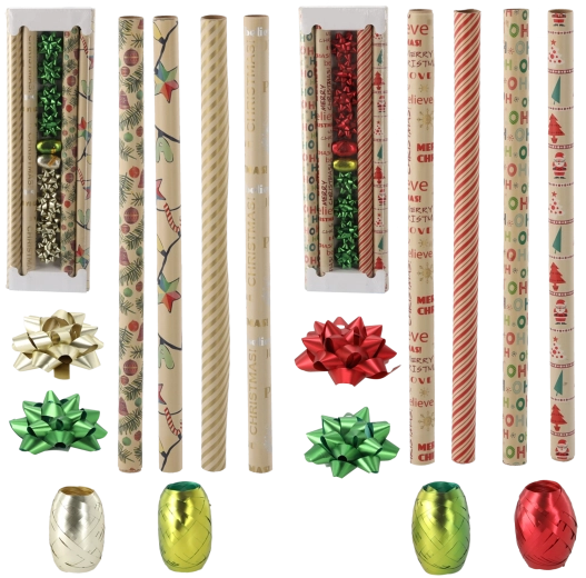 Set cadou de Crăciun Kraft, mix de modele 70 × 200 cm